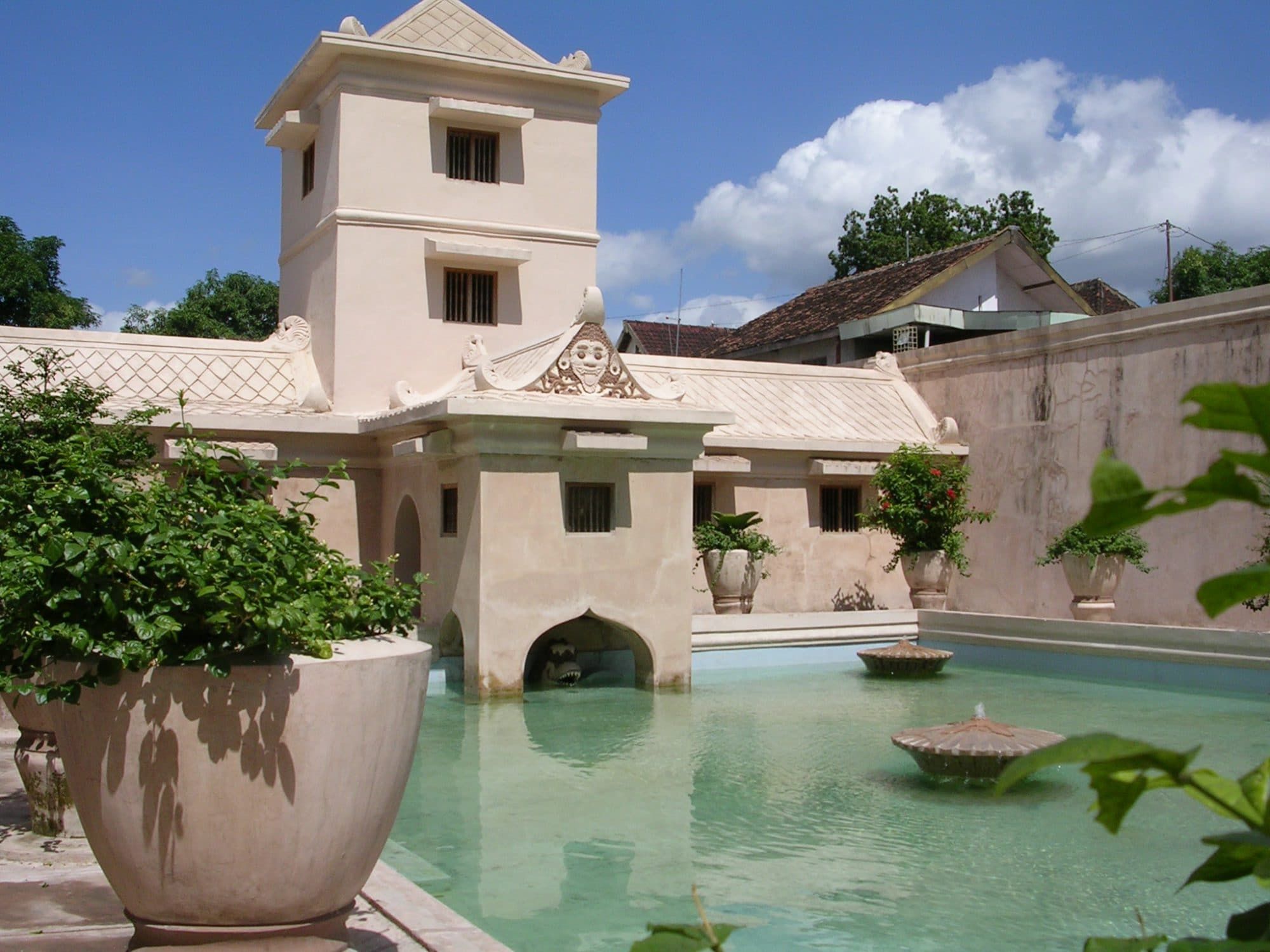 The bathing pavilions and still water of Taman Sari, the sultan's water castle built in 1758, Yogyakarta